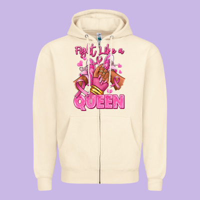 Survivor Queen Breast Cancer Afro Girl Sneakers Zipper Hoodie Designed By Ranaportraitstore