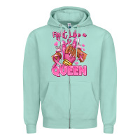 Seafoam Survivor queen Breast Cancer afro girl sneakers Zipper Hoodie - RanaPortraitStore