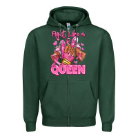 Sports Green Survivor queen Breast Cancer afro girl sneakers Zipper Hoodie - RanaPortraitStore