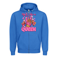 True Royal Survivor queen Breast Cancer afro girl sneakers Zipper Hoodie - RanaPortraitStore