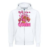 White Survivor queen Breast Cancer afro girl sneakers Zipper Hoodie - RanaPortraitStore