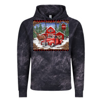 Cloud Black Christmas farm reindeer and truck Vintage Hoodie - BarkalooDesign