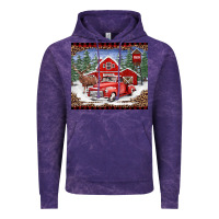 Cloud Purple Christmas farm reindeer and truck Vintage Hoodie - BarkalooDesign