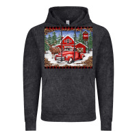Vintage Black Christmas farm reindeer and truck Vintage Hoodie - BarkalooDesign