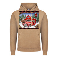 Vintage Coffee Christmas farm reindeer and truck Vintage Hoodie - BarkalooDesign
