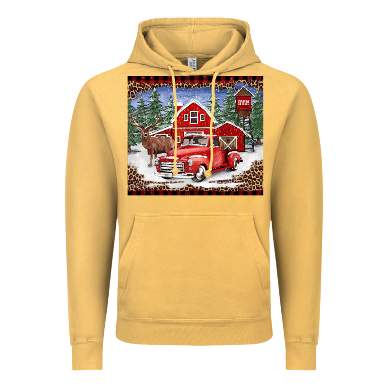 Christmas Farm Reindeer And Truck Vintage Hoodie by BarkalooDesign | Teevron