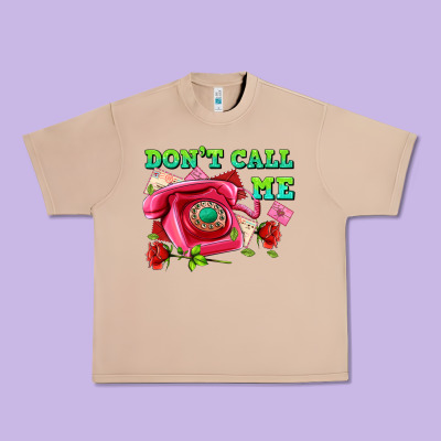 Dont Call Me With Pink Phone And Letters Urban Heavy Tee Designed By Adodesignshop