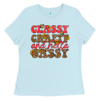 Baby Blue classy crafty and hella sassy Ladies Tee - HRA Design Shop