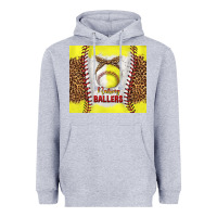 Heather Grey raising ballers with baseball and softball leopard tumbler tbs Heavyweight Hoodie - TumblerDesignByShophia