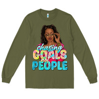 Army Green chasing goals not people Long Sleeve Tee - NancyCooperArtShop