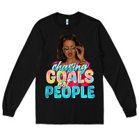 Black chasing goals not people Long Sleeve Tee - NancyCooperArtShop