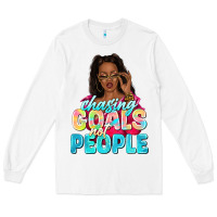 White chasing goals not people Long Sleeve Tee - NancyCooperArtShop