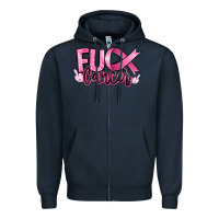 Navy Fu*ck Cancer Zipper Hoodie - RanaPortraitStore