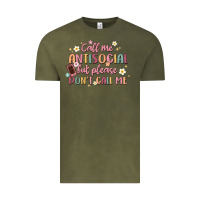 Vintage Olive call me antisocial but please don't call me Vintage Tee - MaliasSmallBusiness