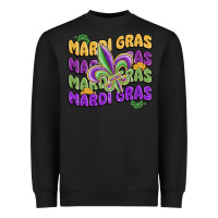 Black mardi gras with fleur de lis Heavyweight Sweatshirt - MaliasSmallBusiness