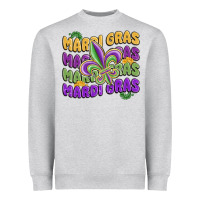 Heather Grey mardi gras with fleur de lis Heavyweight Sweatshirt - MaliasSmallBusiness
