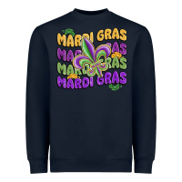 Navy mardi gras with fleur de lis Heavyweight Sweatshirt - MaliasSmallBusiness