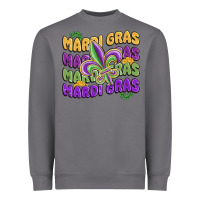 Storm mardi gras with fleur de lis Heavyweight Sweatshirt - MaliasSmallBusiness