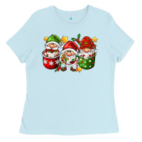 Coffee Cup Santa Gnomies Ladies Tee | Teevron