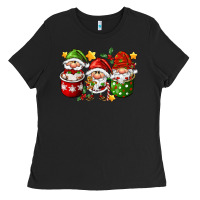 Black coffee cup santa gnomies Ladies Tee - FaDigitalArtStudio