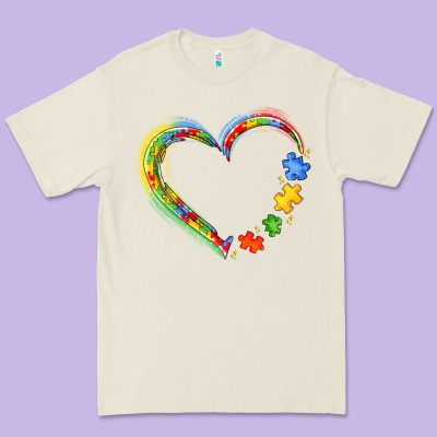 Autism Heart Premium Tee Designed By Jahusdesignshop