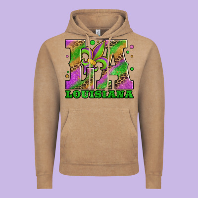 Mardi Gras Louisiana Fleur De Lis Vintage Hoodie Designed By Jasminsmagicworld