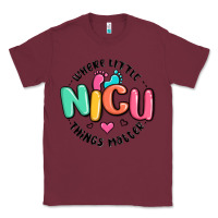 Burgundy nicu where little things matter Classic Tee - MaliasSmallBusiness