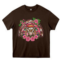 Chocolate Brown pink floral baby goat rainbow Heavy Core Tee - BarkalooDesign