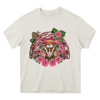 Cream pink floral baby goat rainbow Heavy Core Tee - BarkalooDesign