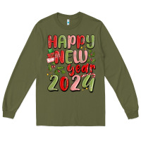 Army Green happy new year 2024 Long Sleeve Tee - MaliasSmallBusiness