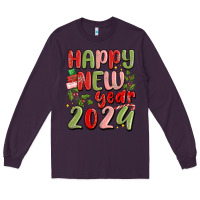 Plum happy new year 2024 Long Sleeve Tee - MaliasSmallBusiness