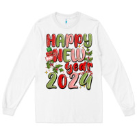 White happy new year 2024 Long Sleeve Tee - MaliasSmallBusiness