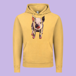 Pig Vintage Hoodie Designed By Barkaloodesign