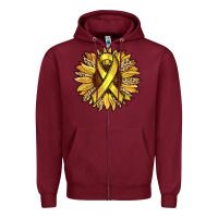 Burgundy Child Cancer Awareness Sunflower Zipper Hoodie - RanaPortraitStore