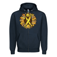 Navy Child Cancer Awareness Sunflower Zipper Hoodie - RanaPortraitStore