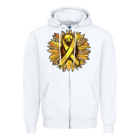White Child Cancer Awareness Sunflower Zipper Hoodie - RanaPortraitStore