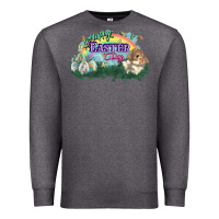 Charcoal Heather Happy Easter Day rainbow Premium Sweatshirt - HowdyJamesFarm