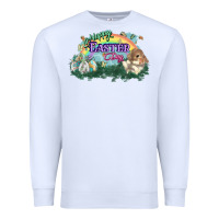 White Happy Easter Day rainbow Premium Sweatshirt - HowdyJamesFarm