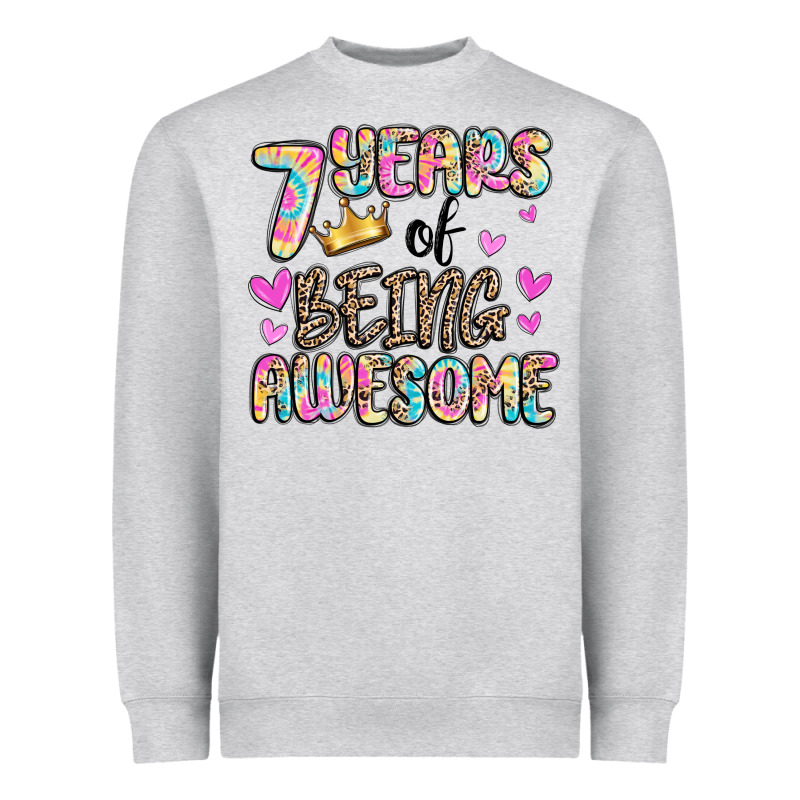 7 Years Of Being Awesome Heavyweight Sweatshirt by MaliasSmallBusiness | Teevron