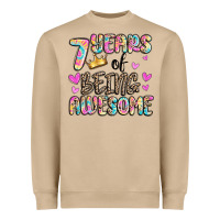 Mushroom 7 years of being awesome Heavyweight Sweatshirt - MaliasSmallBusiness