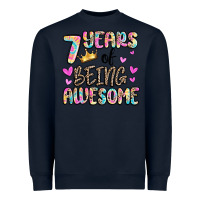 Navy 7 years of being awesome Heavyweight Sweatshirt - MaliasSmallBusiness