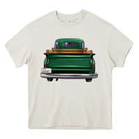 Cream western green truck back view Heavy Core Tee - FaDigitalArtStudio