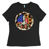 Black Peace sign Ladies Tee - JahusDesignShop
