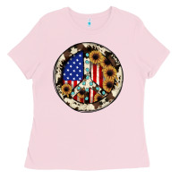 Bubblegum Pink Peace sign Ladies Tee - JahusDesignShop