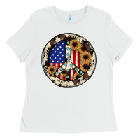 White Peace sign Ladies Tee - JahusDesignShop