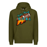 Army Green Wild about Football Premium Hoodie - HowdyJamesFarm