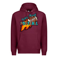 Burgundy Wild about Football Premium Hoodie - HowdyJamesFarm