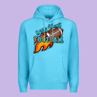 Wild About Football Premium Hoodie Designed By Howdyjamesfarm