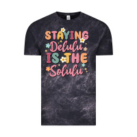 Cloud Black staying delulu is the solulu Vintage Tee - MaliasSmallBusiness