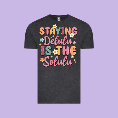 Staying Delulu Is The Solulu Vintage Tee Designed By Maliassmallbusiness